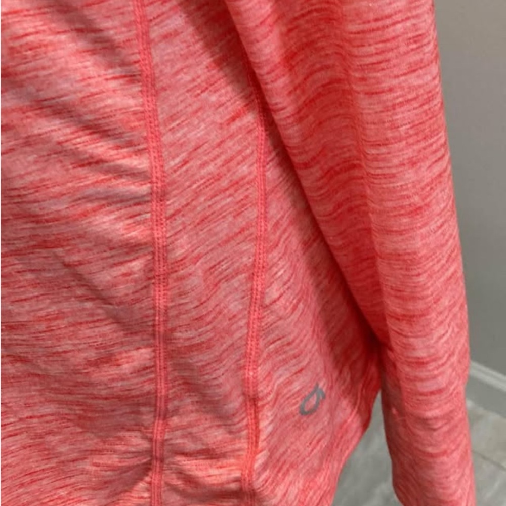 GAP Heathered Coral orang Long Sleeve gapfit breathe thumb holes athletic small - Picture 2 of 8
